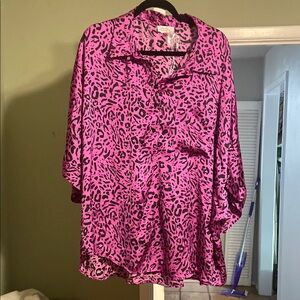 Pink Leopard Print Women's Top